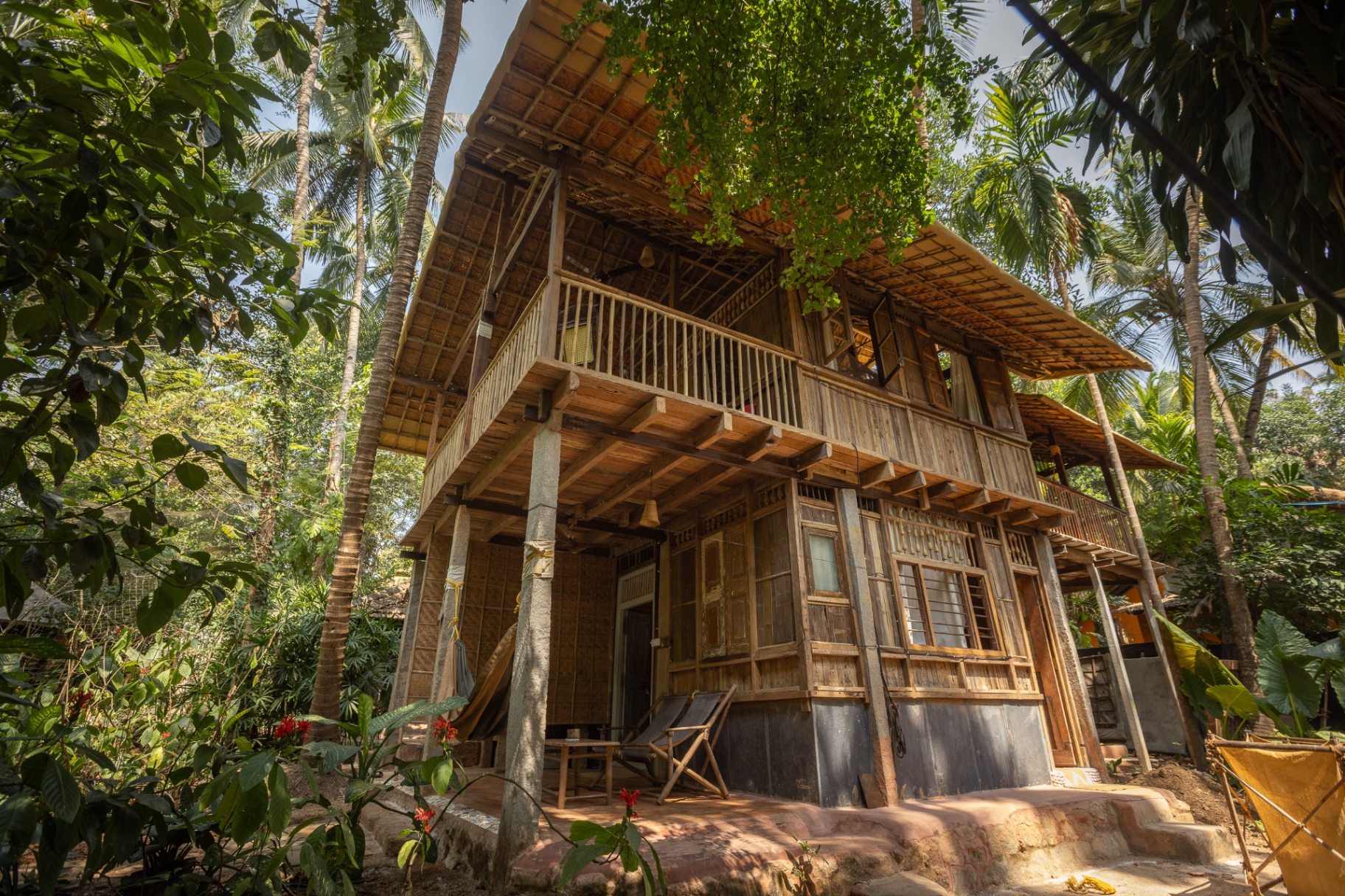 Bhakti Kutir eco huts, gardens and beach in South Goa